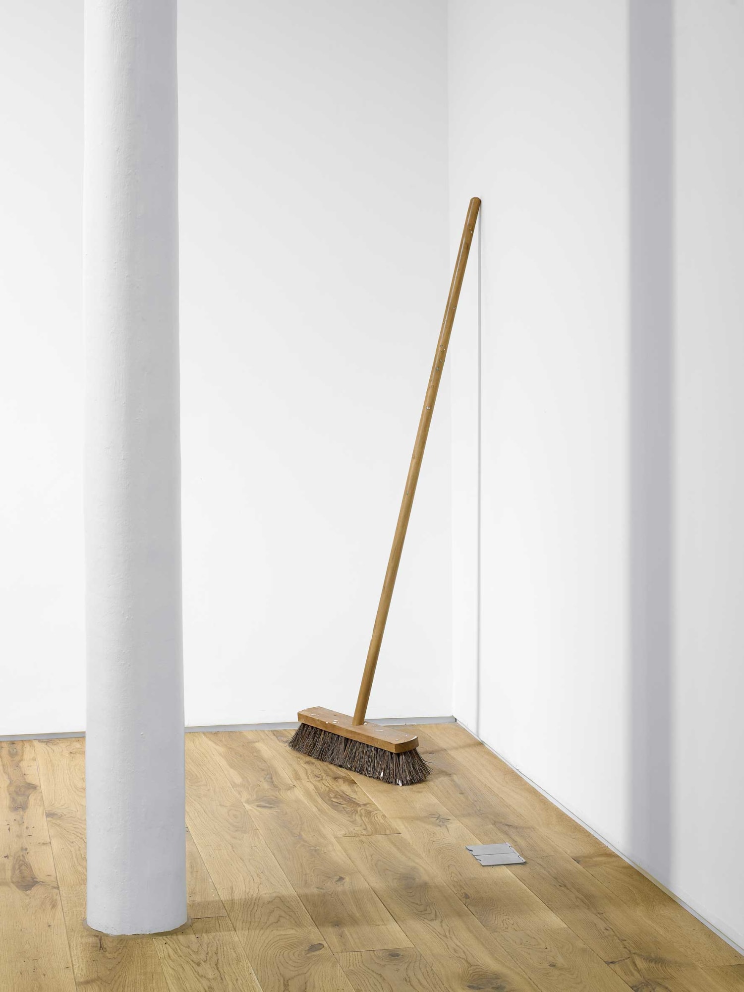 Love is a Charm of Powerful Trouble 2008 wooden broom, white opal, yellow opal, Brazilian opal, cultured pearl, freshwater pearl, mother of pearl, white diamond, black diamond, sapphire, garnet, ruby, labradorite, moonstone, white howite, jadeite, citron cyrsoprase, turquoise, peridot, emerald